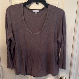 Women's James Perse Scoop Neck Top - gray, sz 2